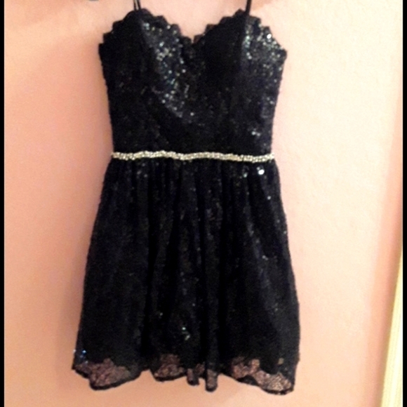 r dark blue sequined dress size 7 - Picture 1 of 2